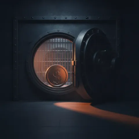 stablecoin systémique — un jeton dollar numérique verrouillé dans le coffre d'une banque centrale en 2026