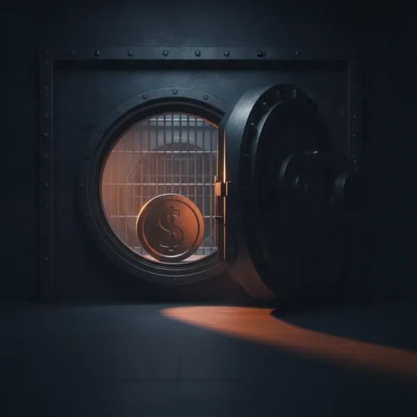 stablecoin systémique — un jeton dollar numérique verrouillé dans le coffre d'une banque centrale en 2026