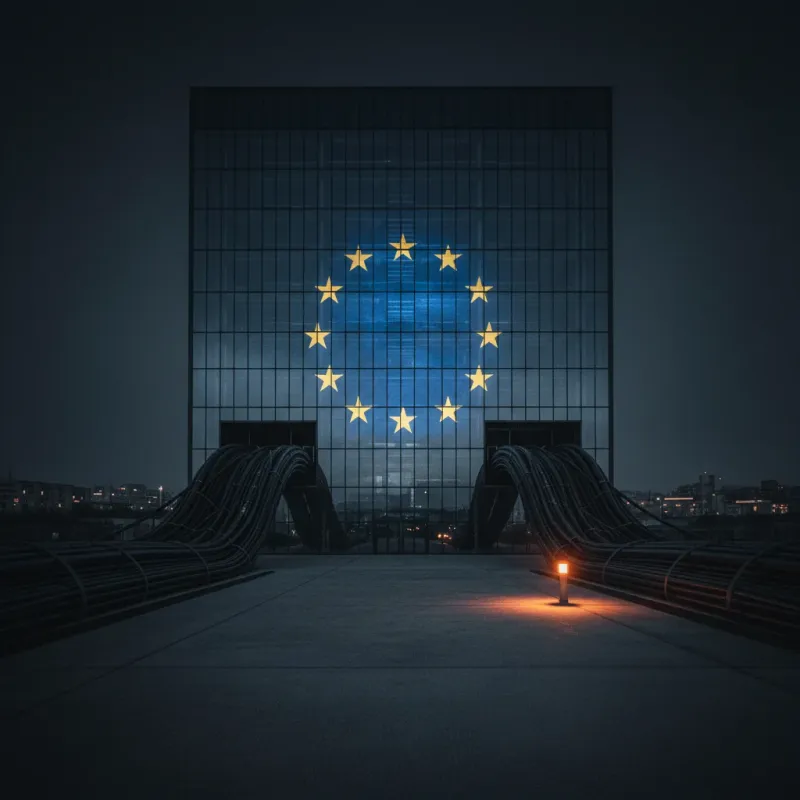 Souveraineté numérique européenne : data center dont les câbles sortent vers l'extérieur